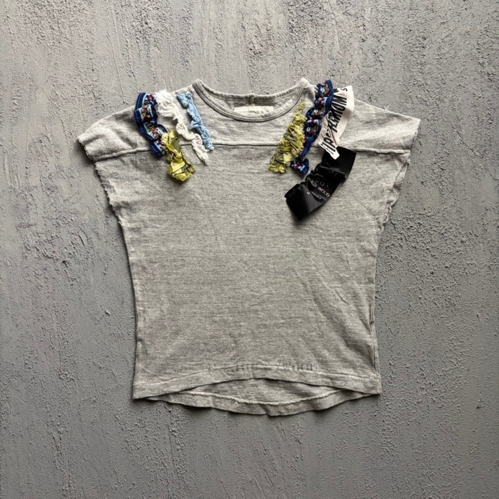 Go To Hollywood T Shirt Medium 130CM Grey Japan Baby Tee Denim Dungaree